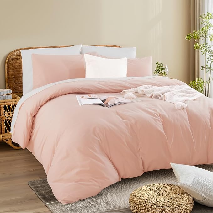 NEXHOME PRO Duvet Cover Set Oversized Queen 98"x98" Linen Look Textured Organic - Image 4