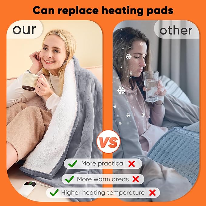 greenoak Heated Blanket Electric Twin 62"X84", Heating Blanket - Image 6