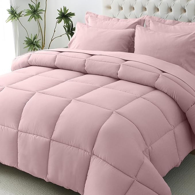 JOLLYVOGUE Full Comforter Set, Ultra-Soft Bed in a Bag Full Size 7 Pieces by JOLLYVOGUE