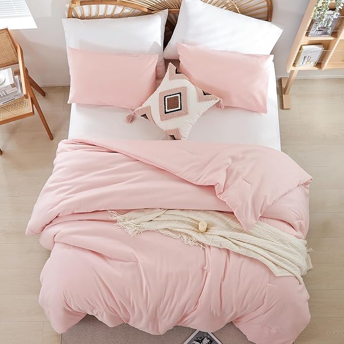 weigelia Pink Comforter Sets King Size Comforter Set 3 Piece Soft Microfiber - Image 5
