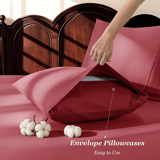 LBRO2M 1000 Thread Count 100% Egyptian Cotton Sheets Set King Size, 4 Piece - Image 6