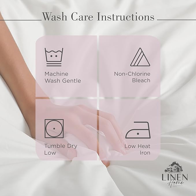 Linen Home 100% Cotton Percale Sheets Twin Size, Mauve Lavender, Deep Pocket - Image 5