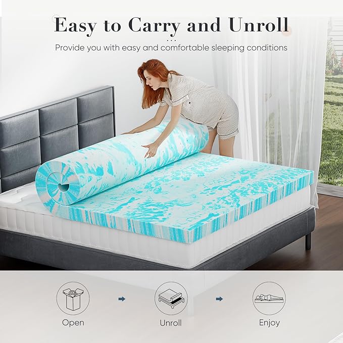 DUMOS Mattress Toppers Memory Foam California King, 3 Inch Thick Bed Topper Pad - Image 3