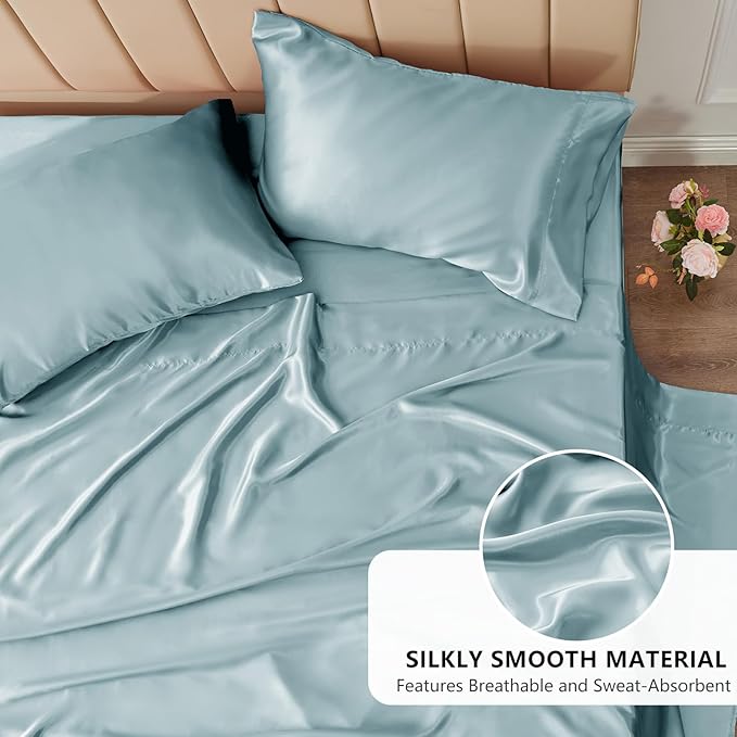 CozyLux Satin Sheets Full Size Sheets - Image 3