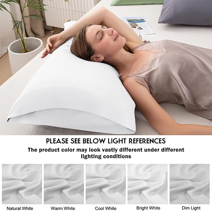 Pillowcases Standard Size 2 Pack, Cooling Viscose Pillow Cases - Image 3