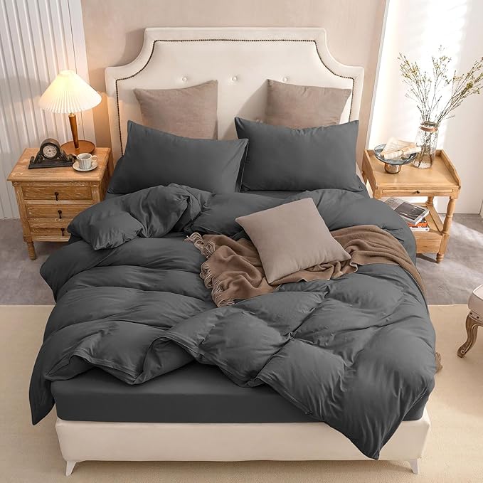 PURE ERA Jersey Knit Duvet Cover Set 100% T-Shirt Cotton Super Soft Comfy 3pc - Image 7