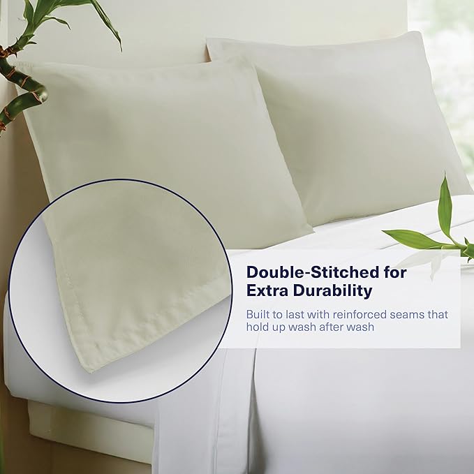 Kickoff Viscose Bamboo Pillowcase, 100% Organic Hidden Zippered Viscose Bamboo - Image 3