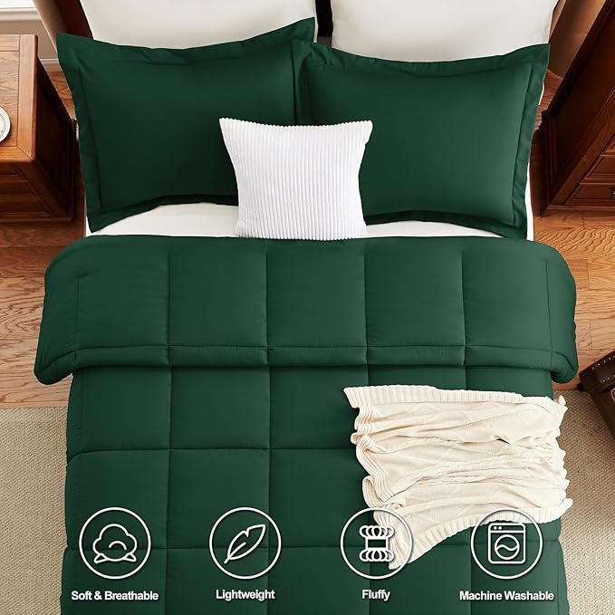 CozyLux Twin/Twin XL Comforter Set Emerald Green - Image 4
