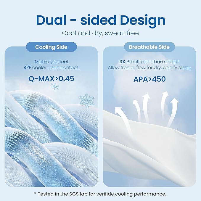 Cozy Bliss Cooling Comforter Queen Size, Reversible Lightweight Cooling Blankets - Image 3