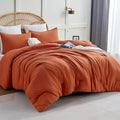CozyLux California King Comforter Set Burnt Orange, 3 Pieces Cal King by CozyLux