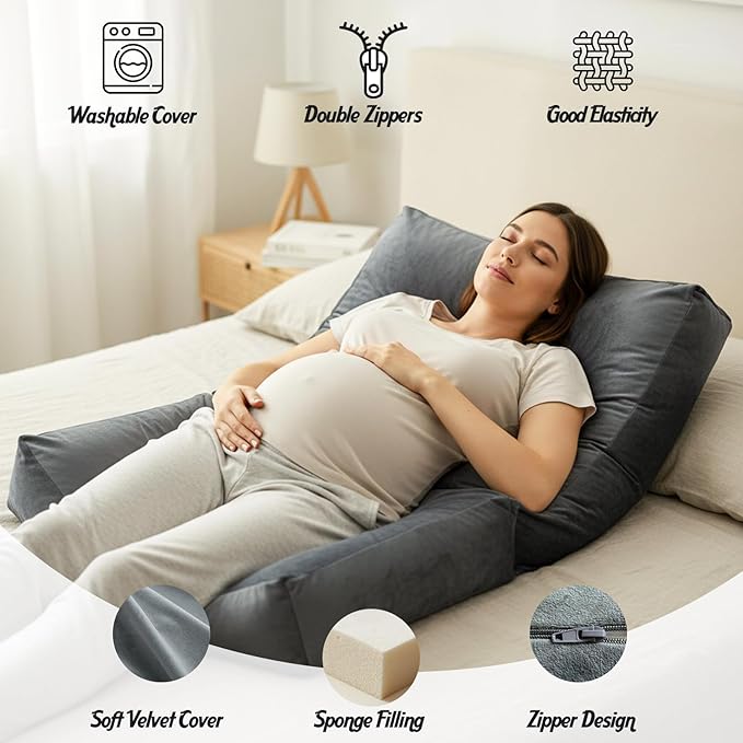Pregnancy Pillows for Sleeping, 45.3 Inch Pregnancy Massage Pillow Full Body - Image 2