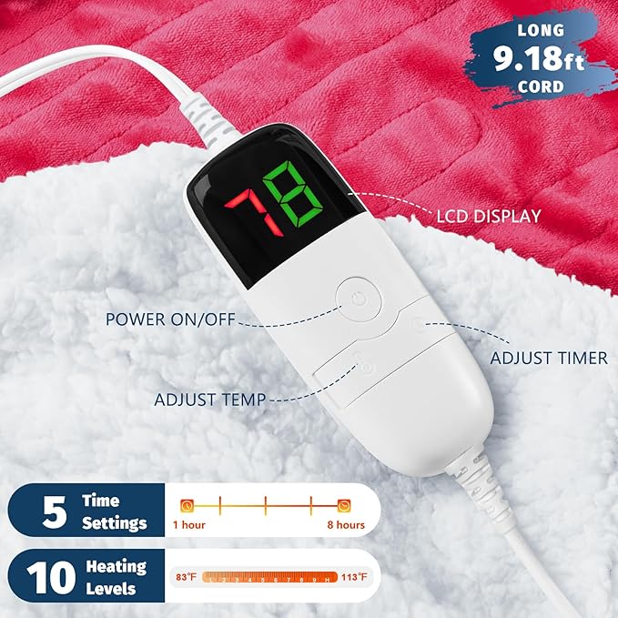 BOMOVA Heated Electric Blanket Full Size - Image 2