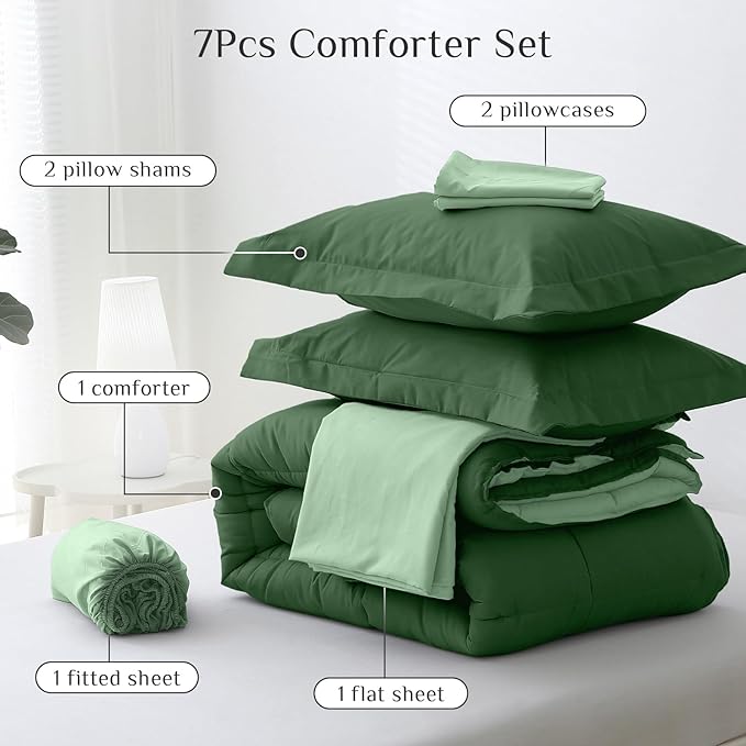 JOLLYVOGUE King Comforter Set, Ultra-Soft Bed in a Bag King Size 7 Pieces - Image 5