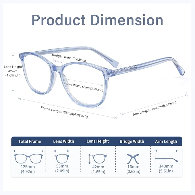Madison Avenue Blue Light Blocking Glasses Anti Eyestrain UV Glare Blue Light - Image 5