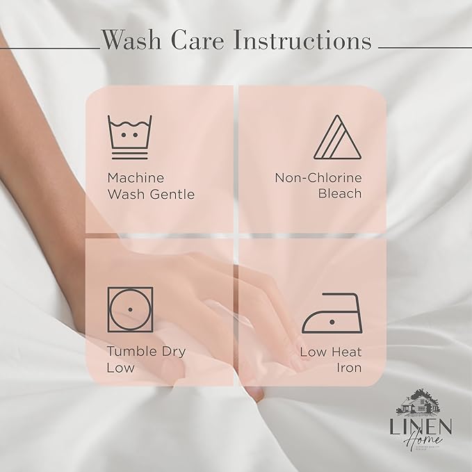 Linen Home 100% Cotton Percale Sheets Full Size, Brushed Rose, Deep Pocket - Image 5