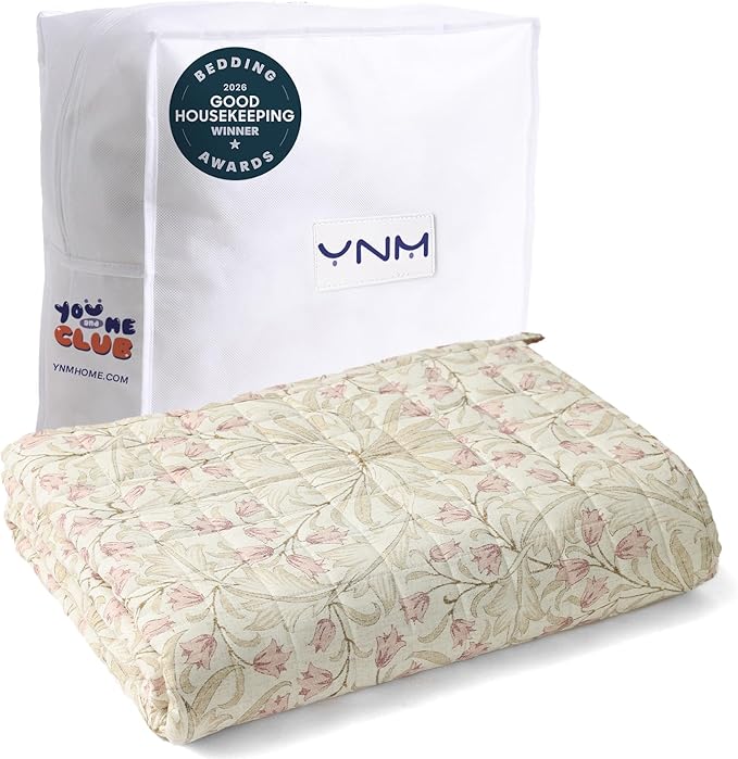 YnM 10lbs Weighted Blanket for Adults, Linen Heavy Bed Throw Blanket by YNM