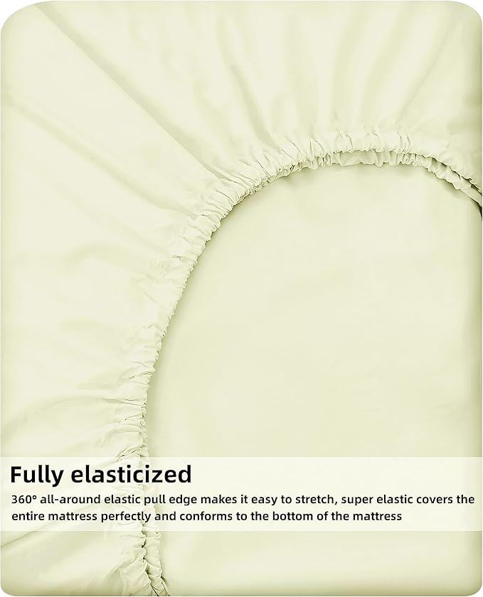 HBHLFZ Full Fitted Sheet Only, Soft Breathable Bottom Sheet - Image 5