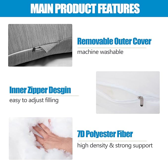1 MIDDLE ONE Pregnancy Pillow, C Shaped Full Body Pillow - Image 4