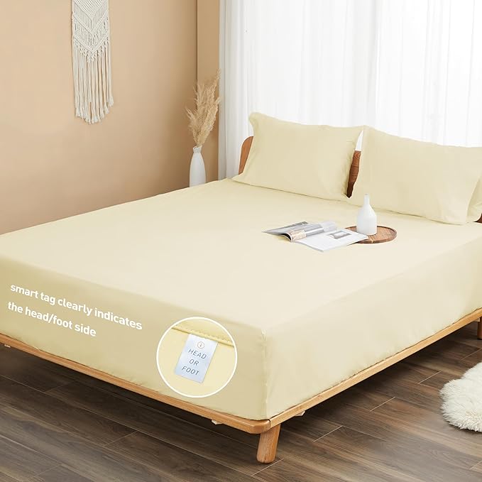 Sunflower Full Fitted Sheet, 1-Piece Extra Deep Pocket Fitted Bottom Sheet 22" - Image 7