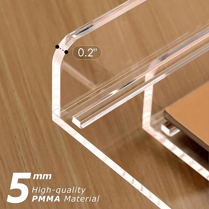 SANRUI 4 Tier Stackable Paper Letter Tray, Acrylic Vertical File Tray A4 Desk Organizer and Accessories Sorter Trays, Clear Workspace Office Supplies Organizers,12inx9.25inx6.6in-DeskoryOffice