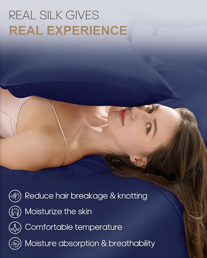 THXSILK Set of 2 100% Pure Mulberry Silk Pillowcases - Image 3