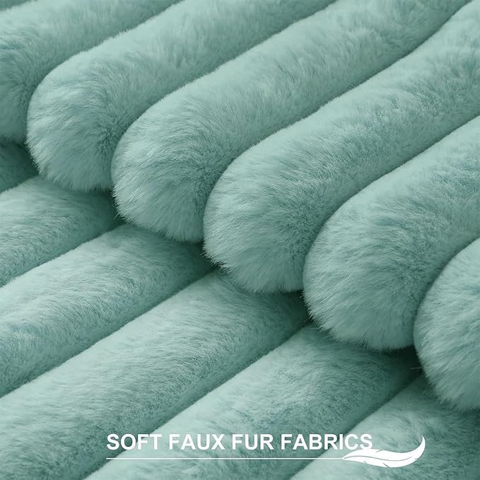 Pallene Faux Fur Plush Throw Pillow Covers 16x16 Set of 2, Luxury Soft Fluffy - Image 2