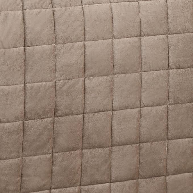 Touch of Class Camden Luxury Bedding | Neutral Sand Color | Grande Fitted Bedspread | Faux Suede Box Quilted Design | Designed 3 Piece Set Includes King Bedspread and 2 King Shams