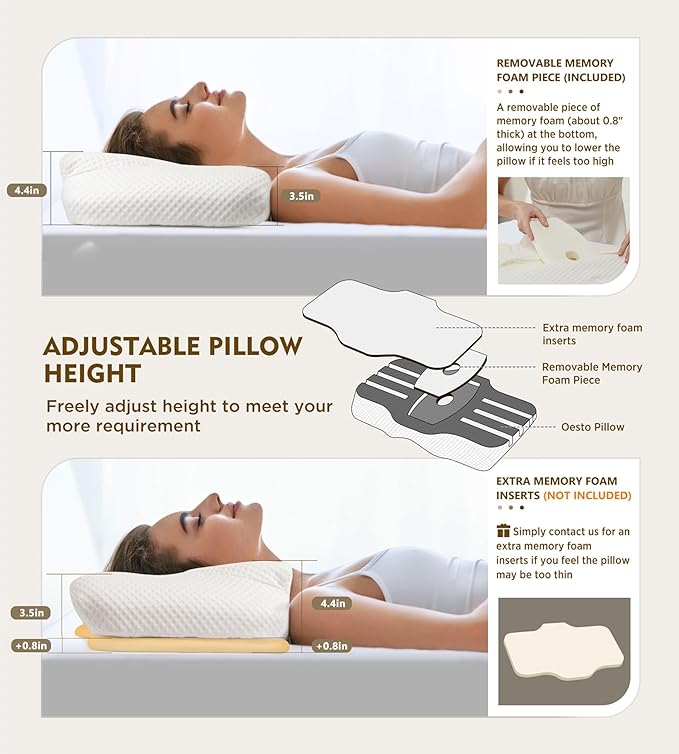 Osteo Cervical Pillow for Neck Pain Relief, Hollow Design Odorless Memory Foam - Image 4