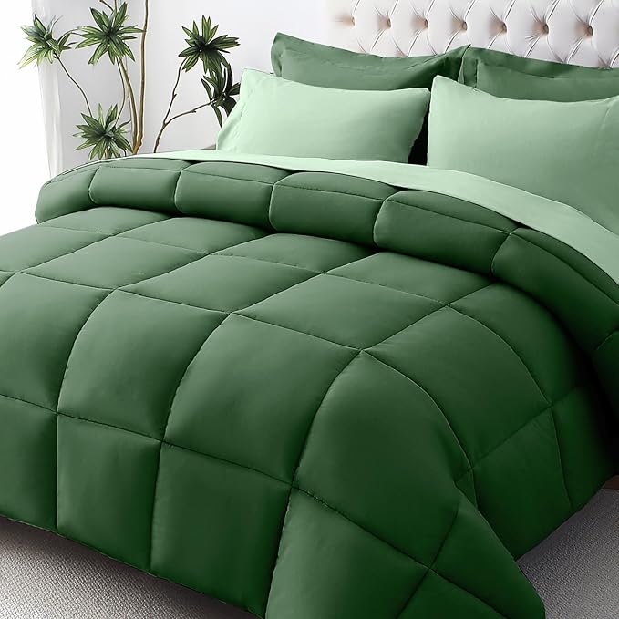 JOLLYVOGUE Full Comforter Set, Ultra-Soft Bed in a Bag Full Size 7 Pieces by JOLLYVOGUE