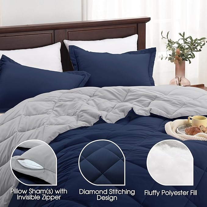 Basic Beyond California King Comforter Set, 1 Comforter 104"x96" and 2 Pillow - Image 4