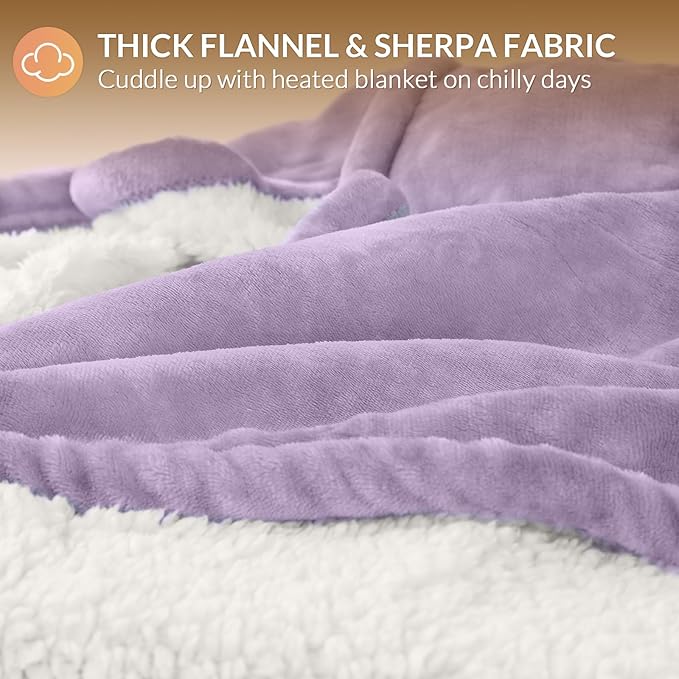 HOMLYNS LuxeHeat Heated Blanket Electric Blanket Queen Size, Soft Flannel - Image 5