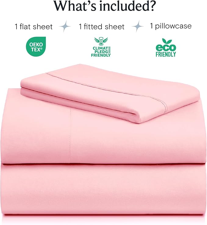 LuxClub 3 PC Twin Sheet Set, Deep Pockets Wrinkle Free Cooling Bed Sheets Hotel - Image 2