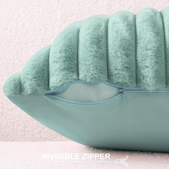 Pallene Faux Fur Plush Throw Pillow Covers 22x22 Set of 2, Luxury Soft Fluffy - Image 3