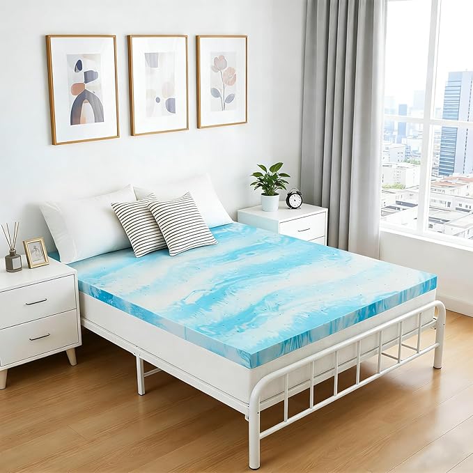 IULULU Full Size Mattress Topper, 2 Inch Gel Memory Foam Topper, Light Comfort - Image 9