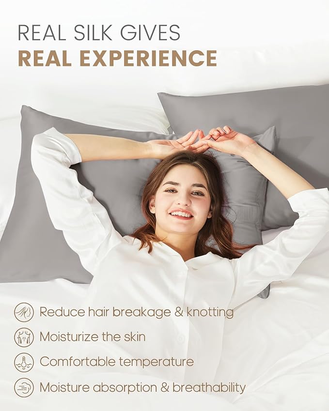 THXSILK Silk Pillowcase for Hair and Skin, 100% Mulberry Silk Bed Pillowcase - Image 3
