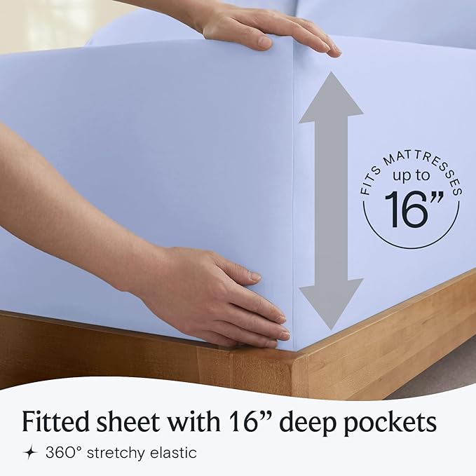 LuxClub 3 PC Twin XL Sheet Set, Deep Pockets Wrinkle Free Cooling Bed Sheets - Image 6