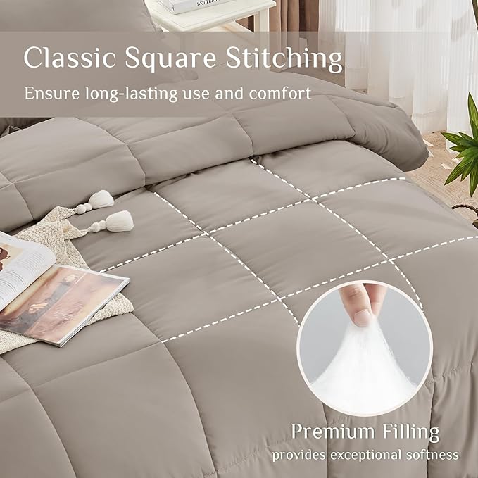 JOLLYVOGUE Twin Comforter Set, Ultra-Soft Bed in a Bag Twin Size 5 Pieces - Image 3