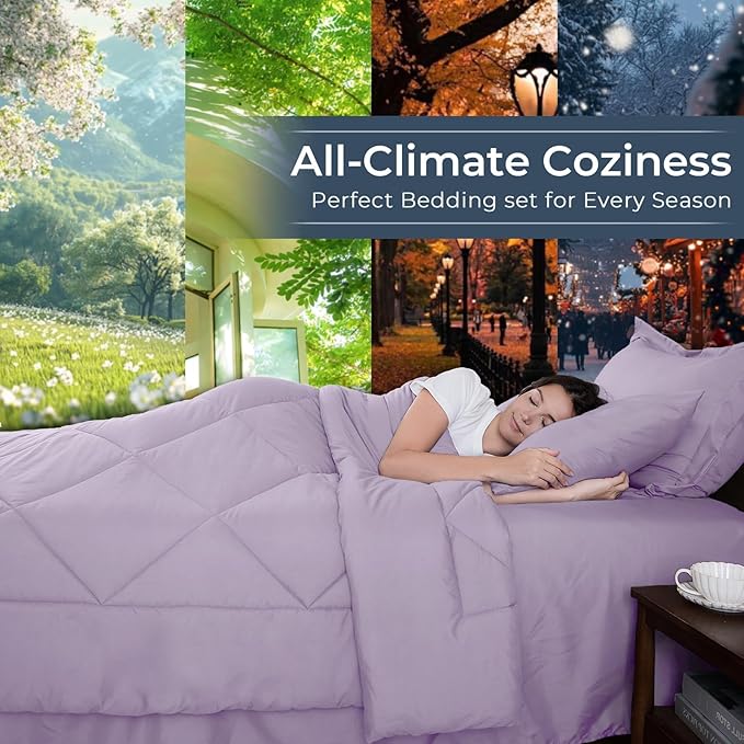 HEVUMYI Twin Purple Comforter Set - Image 3