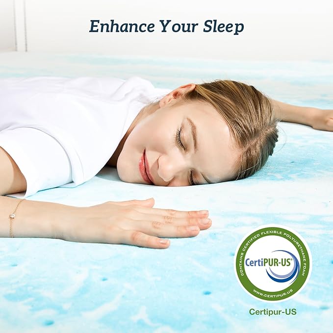 Sweetcrispy Mattress Topper Full, 4 Inch Thick Memory Foam Gel Infused Cooling - Image 5