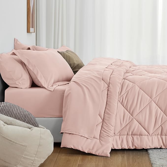 Love's cabin Twin XL Bedding Set, 5 Pieces Pink All Season - Image 3
