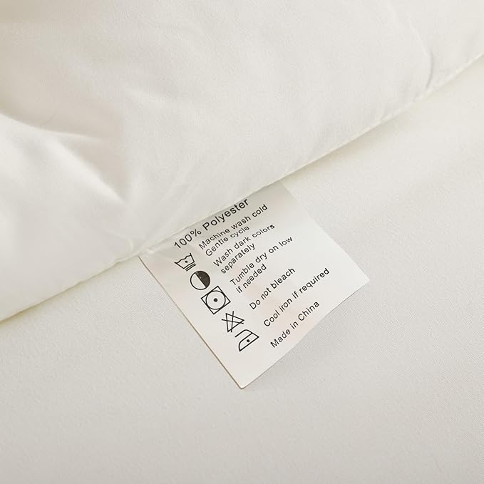 ROSGONIA Queen Comforter Set Ivory - Image 9