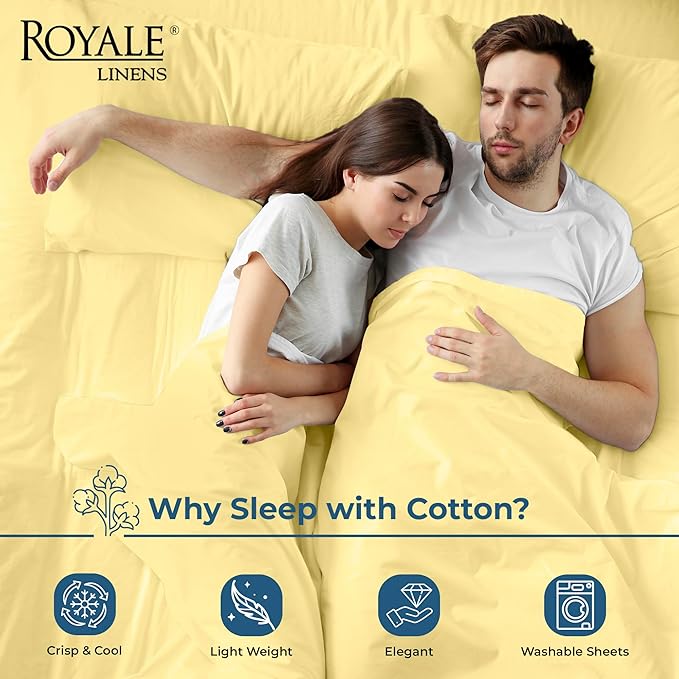 Royale Linens 100% Organic Cotton Twin XL Flat Sheet Only - Image 3