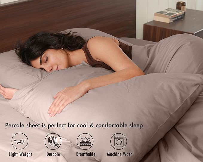 RUVANTI 100% Cotton Sheets – Split King Size Percale Bedding, Cooling & - Image 3
