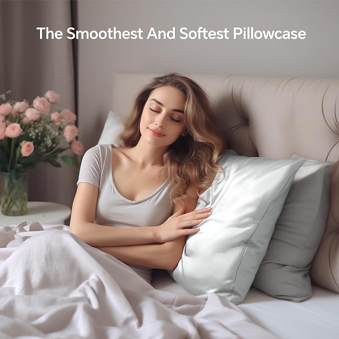 INFIIXSO Silk Pillow Cases 2 Pack Standard Size, Ultra Smooth & Soft Mulberry - Image 9