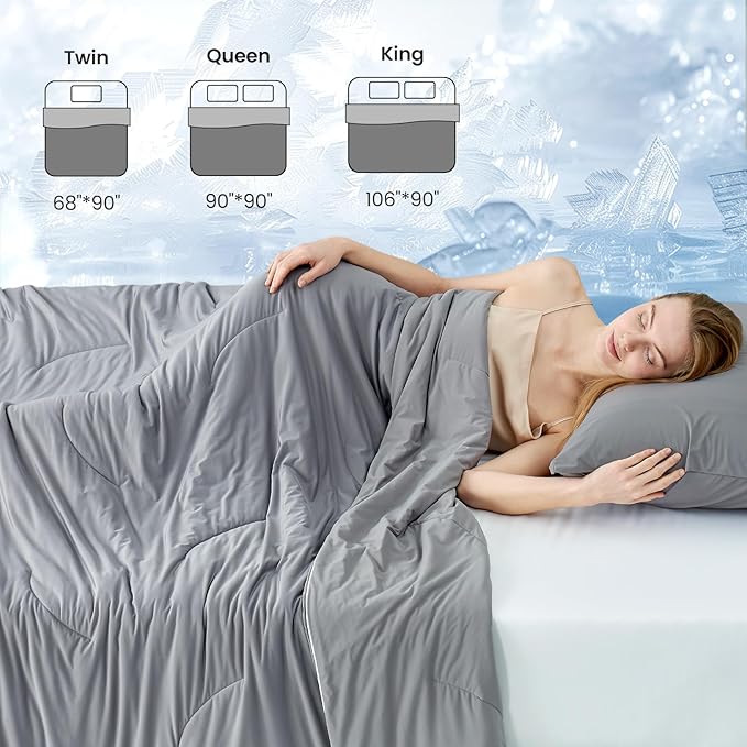 Cozy Bliss Cooling Comforter Cali King Size, Reversible Lightweight Cooling - Image 8