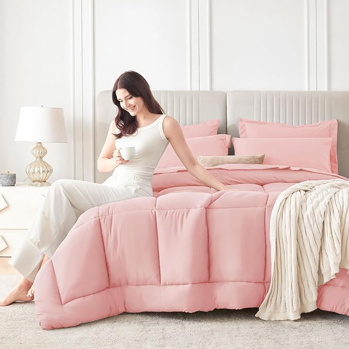 Sasttie King Size Comforter Set, 7 Pieces Bed in a Bag King, Complete Bedding - Image 9