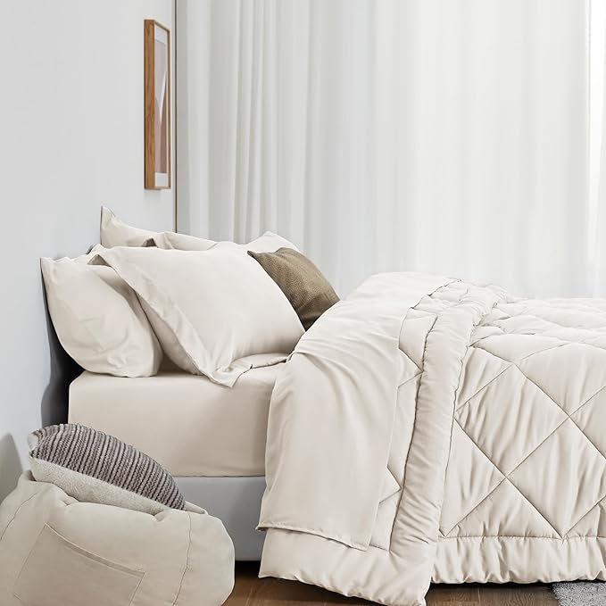 Love's cabin California King Comforter Set Off White, 7 Pieces California King - Image 3