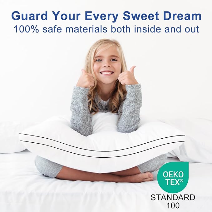 Premium Pillows Standard Size Set of 2, Fluffy and Supportive 7D Down - Image 5