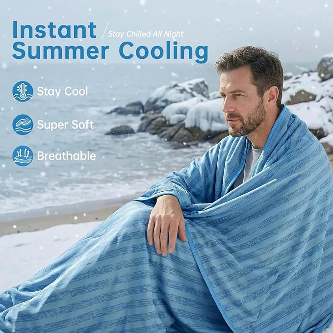 Guohaoi Cooling Blanket for Hot Sleepers, Absorbs Heat to Keep Body Cool for - Image 2