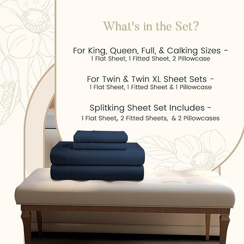 100% Egyptian Cotton Sheets Queen Size Set, 800TC Deep Pocket Queen Sheets Set - Image 2